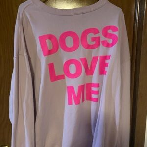 Wild Fox Pink  'Dogs Love Me' Sweatshirt size xl